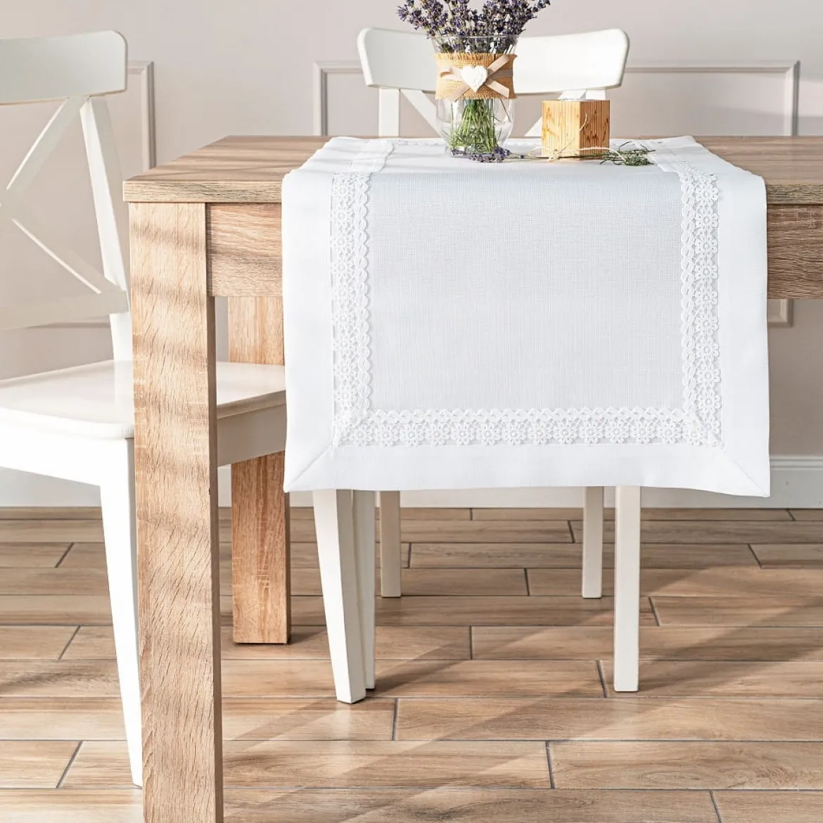 Bieżnik biały 38x160 Modena