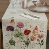Bieżnik gobelinowy popiel 45x140 w kwiaty