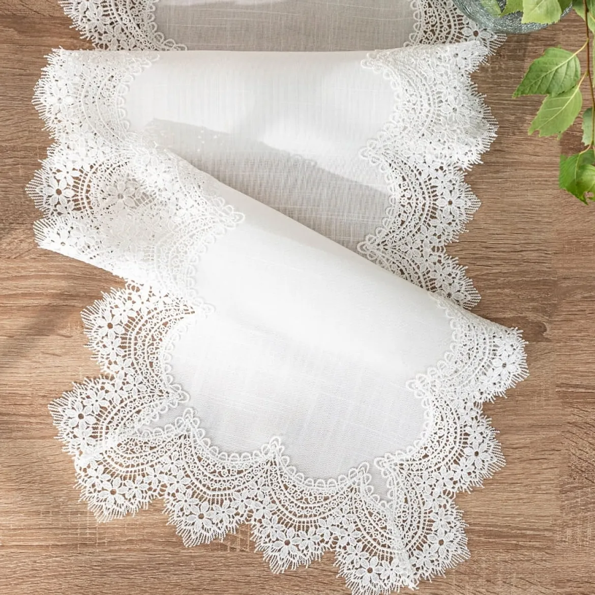 Bieżnik Serena z gipiurą 60x120 Biały