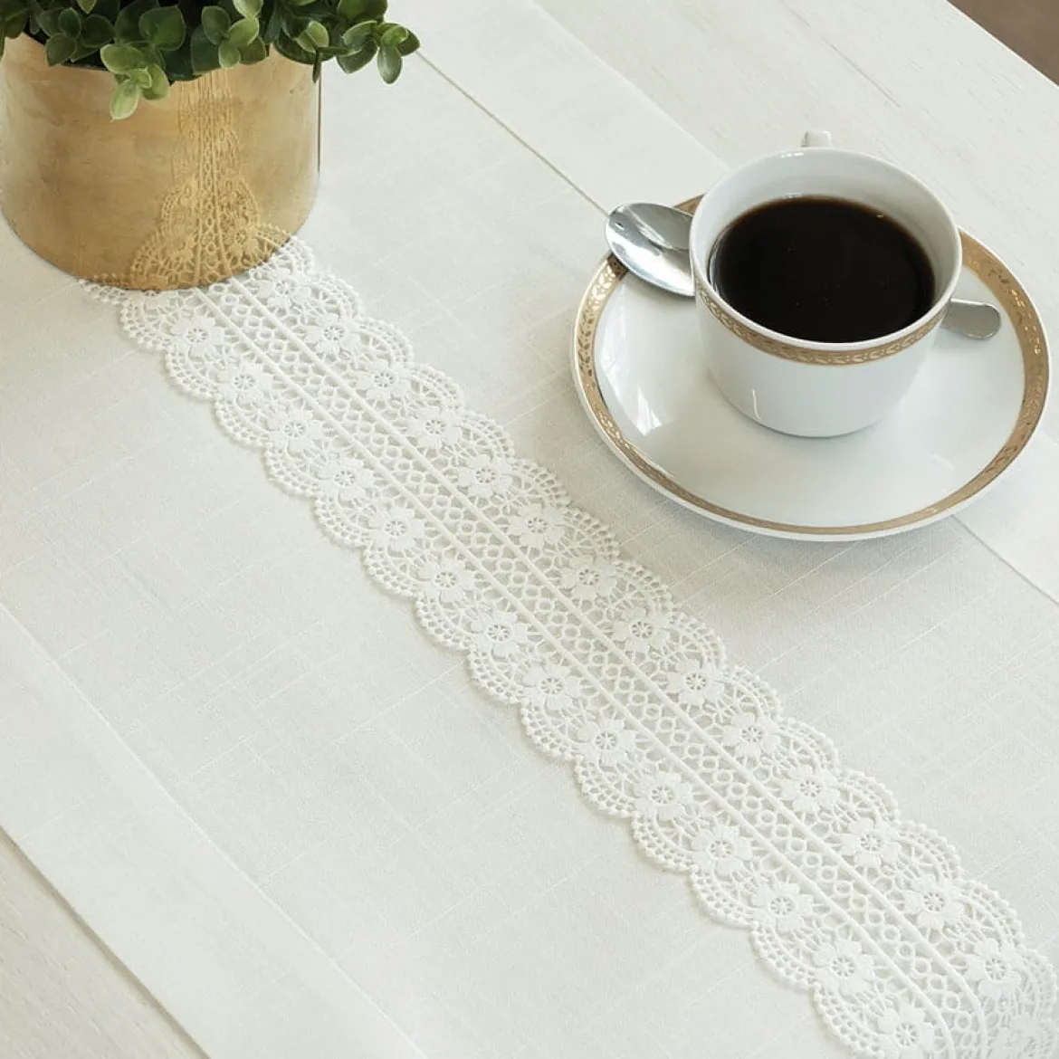 Bieżnik świąteczny Sevilla 35x140 Bialy