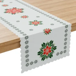 Bieżnik wodoodporny świąteczny 38x140 Gwiazda Betlejemska w folkowym stylu