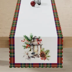 Bieżnik wodoodporny świąteczny 38x160 Lampion