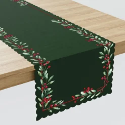 Bieżnik wodoodporny świąteczny 38x180 Jarzębina