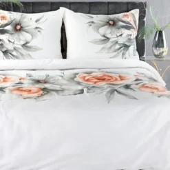 Ekskluzywna pościel Premium 220x200 w brzoskwiniowe róże