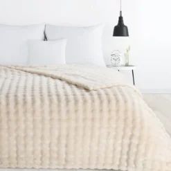 Koc Bubble 220x200 beżowy