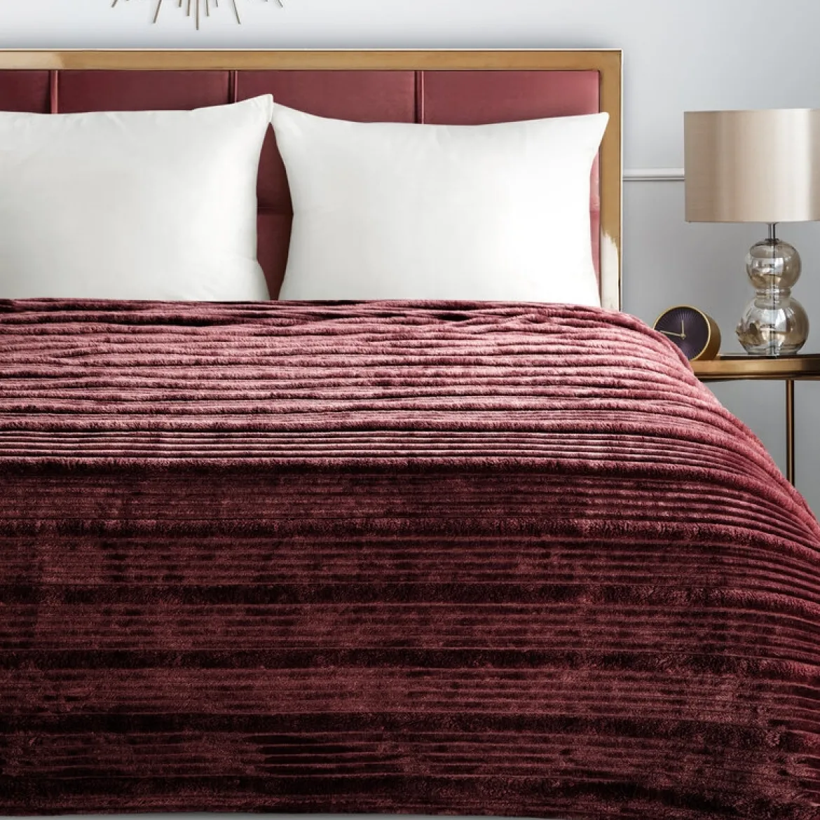 Koc Nina 220x200 burgundowy