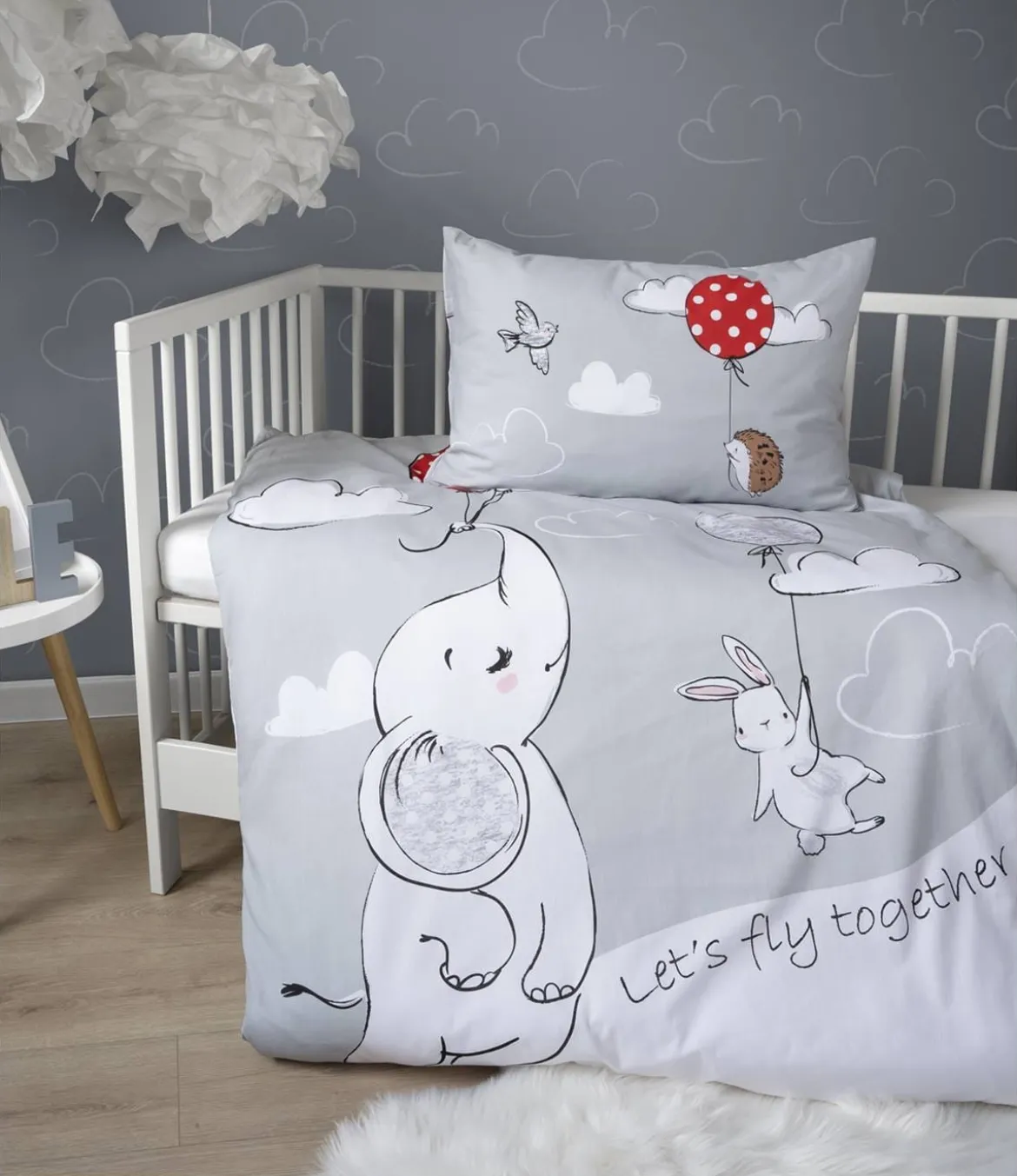 Komplet pościeli bawełnianej do łóżeczka 90x120 Zwierzątka