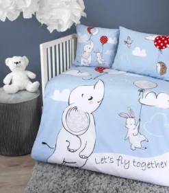 Komplet pościeli bawełnianej do łóżeczka 90x120 Zwierzęta