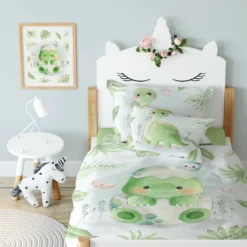 Komplet pościeli bawełnianej do łóżeczka 100x135 Dino