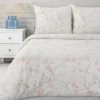 Komplet pościeli białej Sonia 100% bawełniana 140x200 drobne kwiatuszki