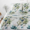 Komplet pościeli białej Sonia 100% bawełniana 160x200 w liście