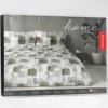 Komplet pościeli Home Satin z satyny bawełnianej 140x200 w geometryczną zieloną mozaikę