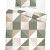 Komplet pościeli Home Satin z satyny bawełnianej 140x200 w trójkąty i kwadraty
