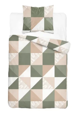 Komplet pościeli Home Satin z satyny bawełnianej 140x200 w trójkąty i kwadraty
