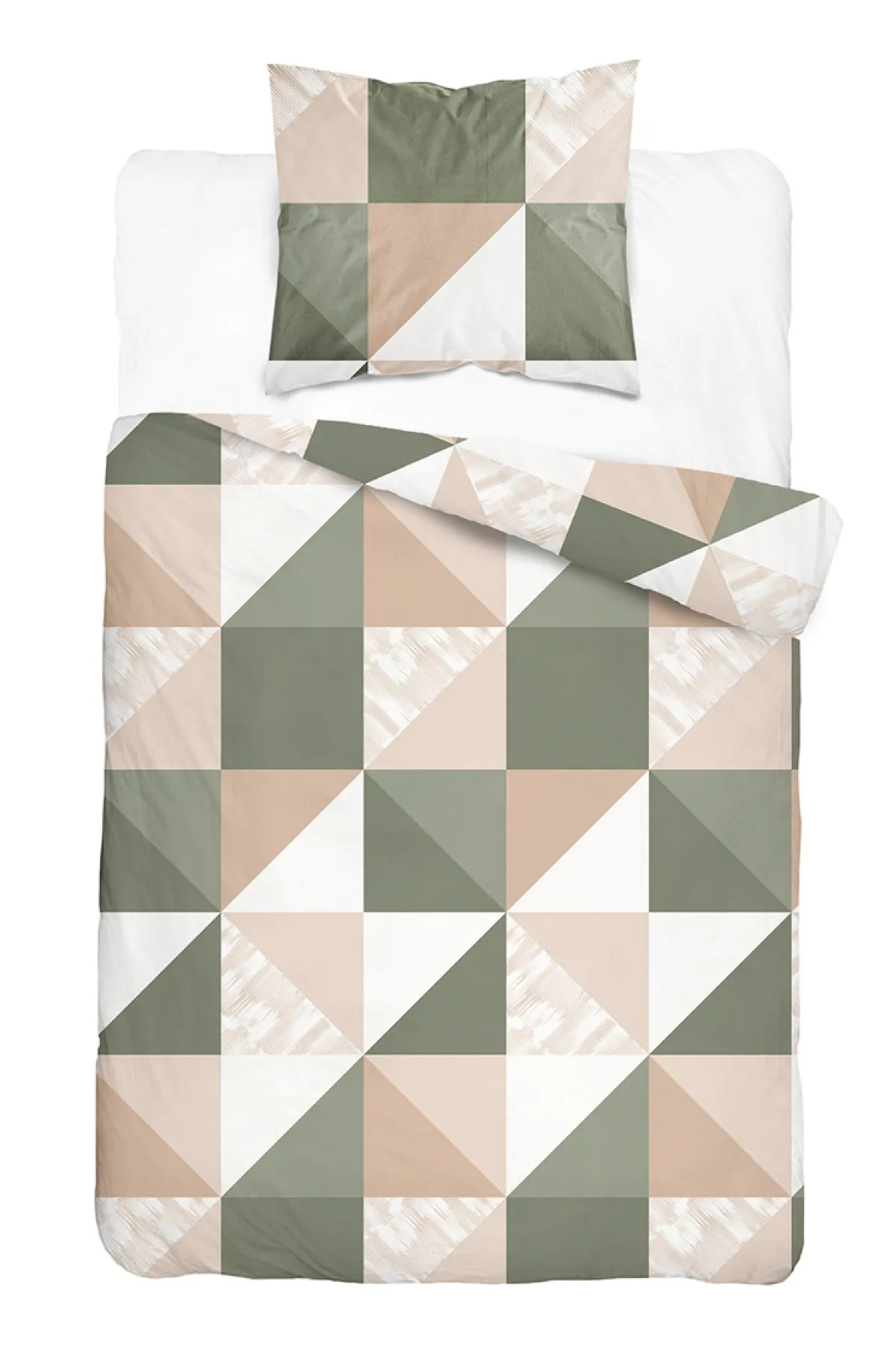 Komplet pościeli Home Satin z satyny bawełnianej 140x200 w trójkąty i kwadraty