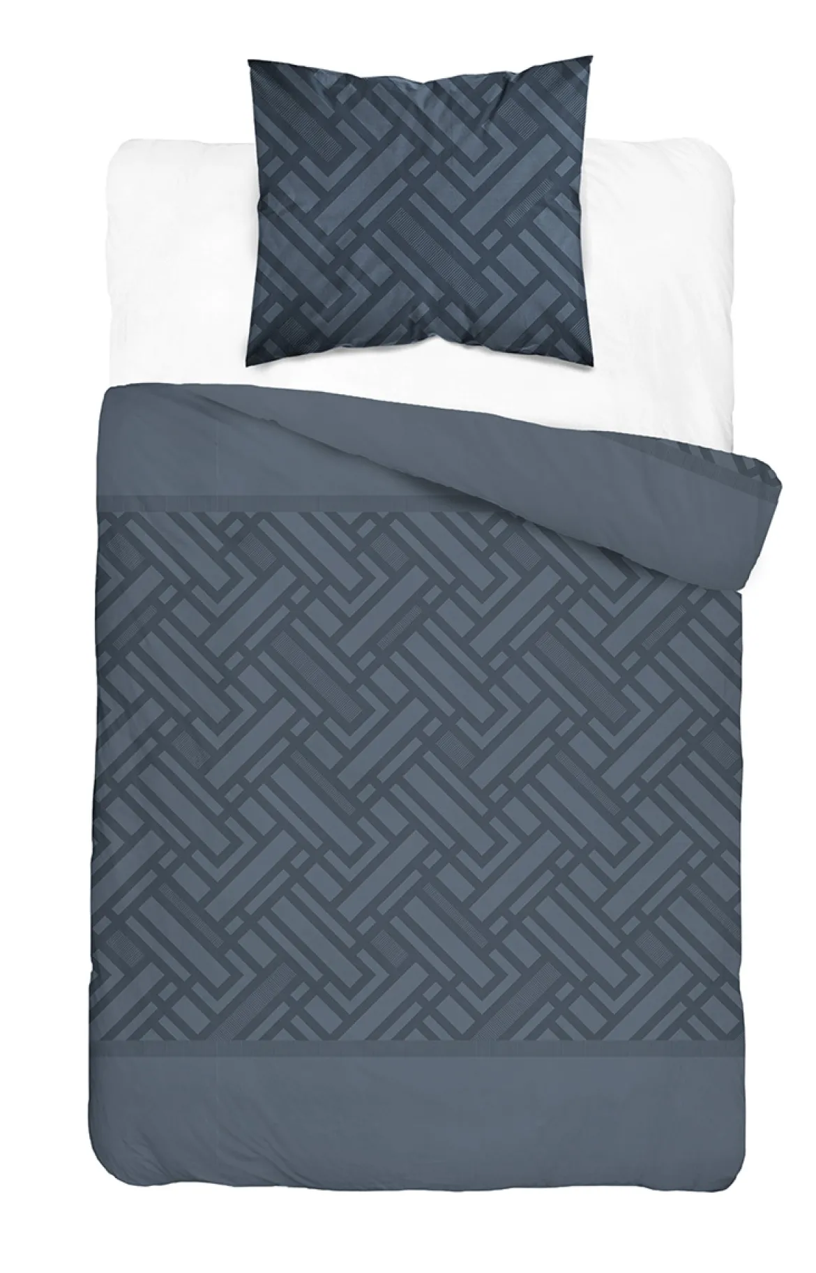 Komplet pościeli Home Satin z satyny bawełnianej granatowej 140x200 geometryczny wzór