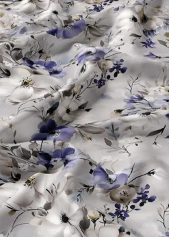 Komplet pościeli Home Satin z satyny bawełnianej 160x200 w fioletowe i kremowe kwiaty