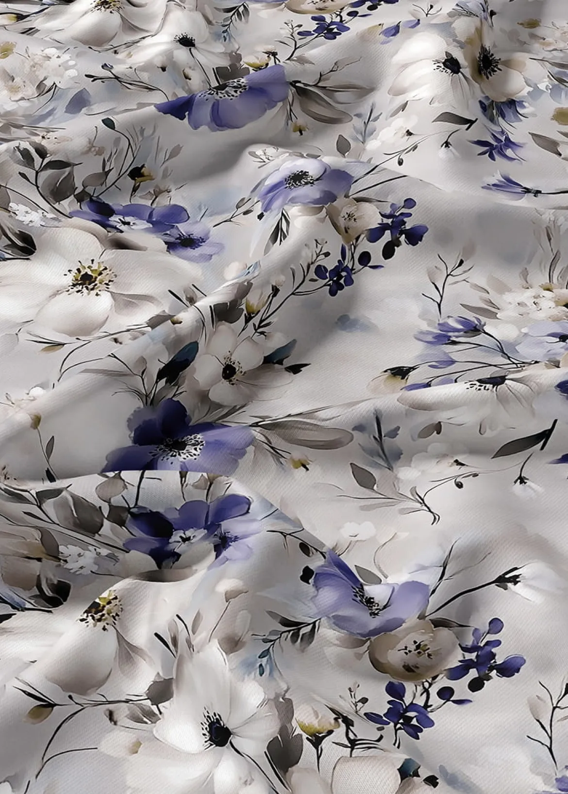 Komplet pościeli Home Satin z satyny bawełnianej 160x200 w fioletowe i kremowe kwiaty