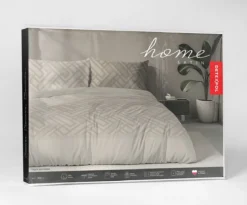 Komplet pościeli Home Satin z satyny bawełnianej beżowej 160x200 geometryczny wzór