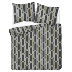 Komplet pościeli Home Satin z satyny bawełnianej 160x200 w geometryczne pierścienie