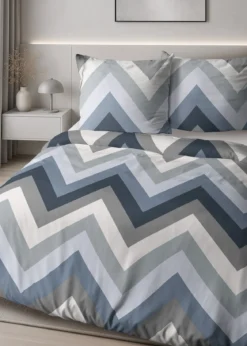 Komplet pościeli Home Satin z satyny bawełnianej 160x200 w geometryczne zygzaki