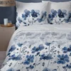 Komplet pościeli Home Satin z satyny bawełnianej 160x200 w granatowe kwiaty