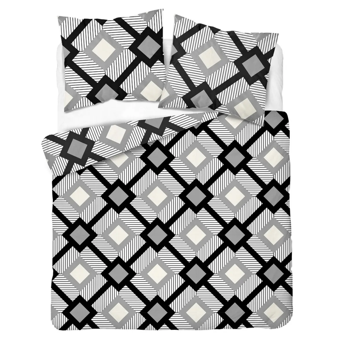 Komplet pościeli Home Satin z satyny bawełnianej 160x200 w romby