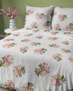 Komplet pościeli Home Satin z satyny bawełnianej 160x200 w różane bukiety