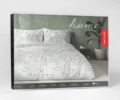Komplet pościeli Home Satin z satyny bawełnianej 160x200 w zielone gałązki