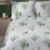 Komplet pościeli Home Satin z satyny bawełnianej 160x200 w zielone gałązki eukaliptusa