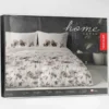 Komplet pościeli Home Satin z satyny bawełnianej 160x200 w ciemno beżowe kwiaty