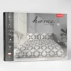 Komplet pościeli Home Satin z satyny bawełnianej kremowej 160x200 w geometryczny wzór