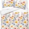Komplet pościeli Home Satin z satyny bawełnianej 220x200 w kolorowe wiosenne kwiaty