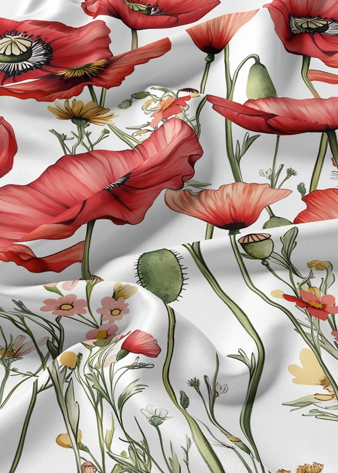 Komplet pościeli Home Satin z satyny bawełnianej 180x200 w czerwone maki