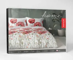 Komplet pościeli Home Satin z satyny bawełnianej 180x200 w czerwone maki