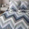 Komplet pościeli Home Satin z satyny bawełnianej 180x200 w geometryczne zygzaki