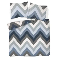 Komplet pościeli Home Satin z satyny bawełnianej 180x200 w geometryczne zygzaki