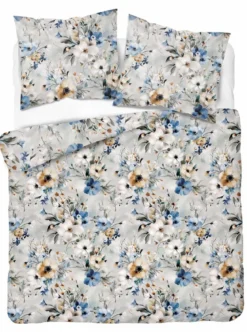 Komplet pościeli Home Satin z satyny bawełnianej 220x200 w akwarelowe kwiaty