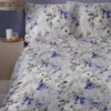 Komplet pościeli Home Satin z satyny bawełnianej 220x200 w fioletowe i kremowe kwiaty