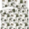 Komplet pościeli Home Satin z satyny bawełnianej 220x200 w geometryczną zieloną mozaikę