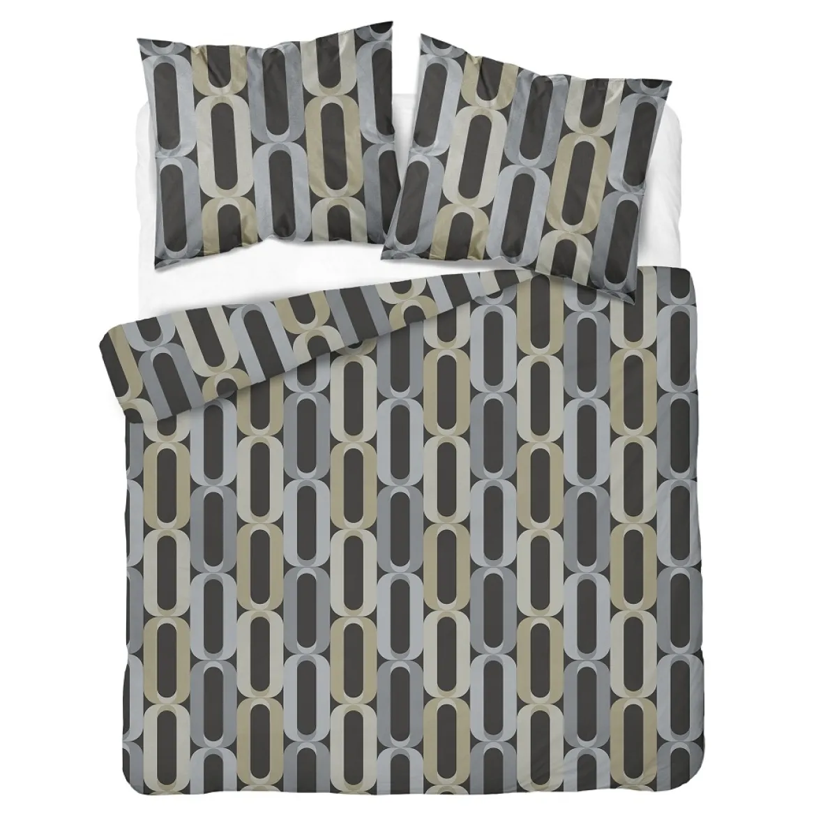 Komplet pościeli Home Satin z satyny bawełnianej 220x200 w geometryczne pierścienie