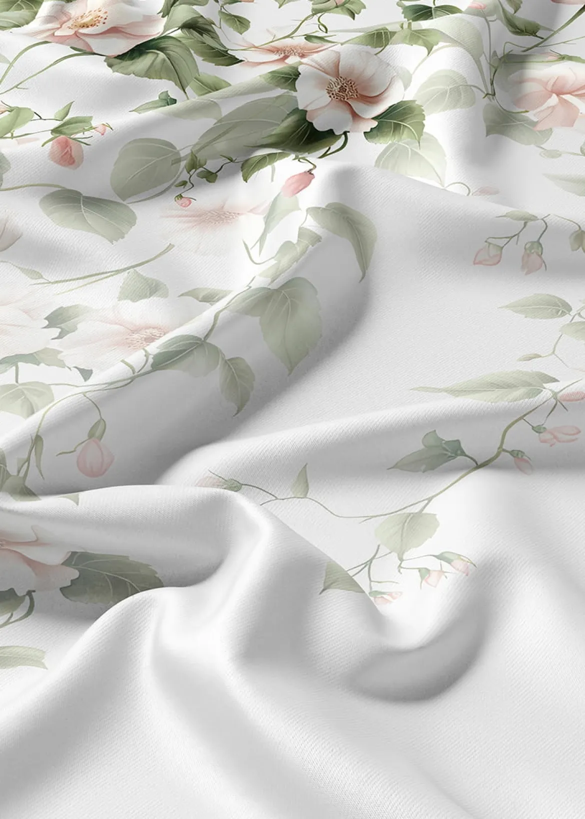 Komplet pościeli Home Satin z satyny bawełnianej 220x200 w motyw pudrowo różowego hibiskusa