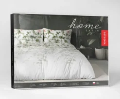 Komplet pościeli Home Satin z satyny bawełnianej 220x200 w motyw pudrowo różowego hibiskusa