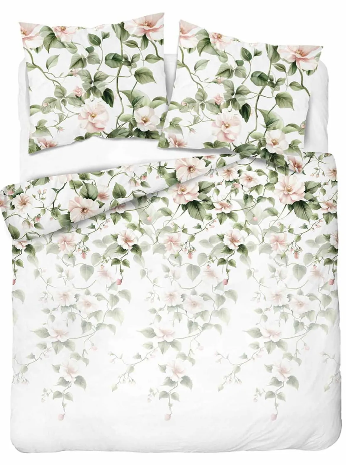 Komplet pościeli Home Satin z satyny bawełnianej 220x200 w motyw pudrowo różowego hibiskusa