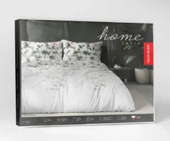 Komplet pościeli Home Satin z satyny bawełnianej 220x200 w motyw różowego hibiskusa