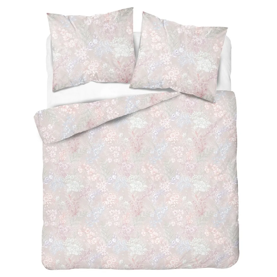 Komplet pościeli Home Satin z satyny bawełnianej 220x200 w pastelowe kwiaty