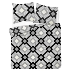 Komplet pościeli Home Satin z satyny bawełnianej 220x200 w romby