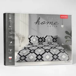 Komplet pościeli Home Satin z satyny bawełnianej 220x200 w romby