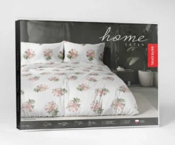 Komplet pościeli Home Satin z satyny bawełnianej 220x200 w różane bukiety