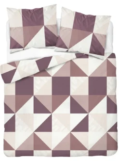 Komplet pościeli Home Satin z satyny bawełnianej 220x200 w trójkąty i kwadraty